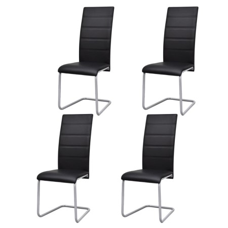 Freischwinger Esszimmerstühle 4 Einheiten Kunstleder schwarz von vidaXL, Essstühle - Ref: Foro24-242290, Preis: 231,49 €, Rab...