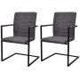 Sillas voladizas de comedor 2 unidades cuero sintético gris de vidaXL, Sillas de comedor - Ref: Foro24-242286, Precio: 188,91...