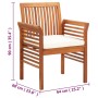 Garten-Esszimmerstühle, 4 Einheiten, mit Kissen aus Akazienholz von , Gartenstühle - Ref: Foro24-3120450, Preis: 433,62 €, Ra...
