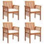 Garten-Esszimmerstühle, 4 Einheiten, mit Kissen aus Akazienholz von , Gartenstühle - Ref: Foro24-3120450, Preis: 433,62 €, Ra...