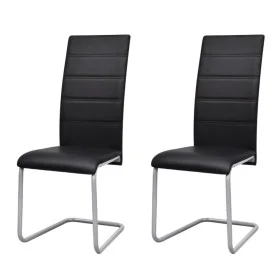 Cantilever dining chairs 2 units black synthetic leather by vidaXL, dining chairs - Ref: Foro24-242289, Price: 118,04 €, Disc...
