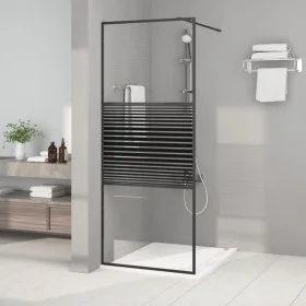 Black transparent ESG glass shower screen 80x195 cm by , Shower walls and screens - Ref: Foro24-152145, Price: 160,52 €, Disc...