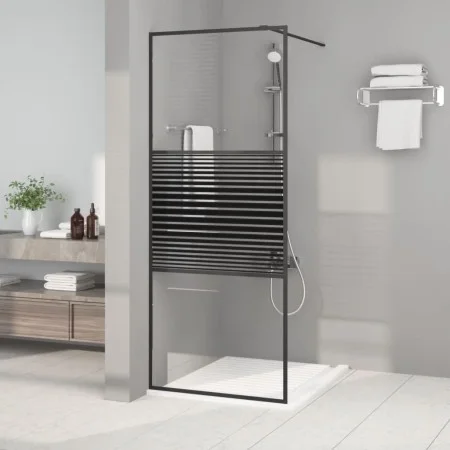 Duschwand aus schwarzem, transparentem ESG-Glas, 80 x 195 cm von , Duschwände und Duschwände - Ref: Foro24-152145, Preis: 148...