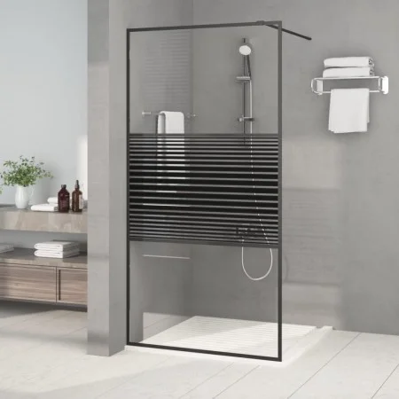 Black transparent ESG glass shower screen 100x195 cm by , Shower walls and screens - Ref: Foro24-152147, Price: 180,59 €, Dis...