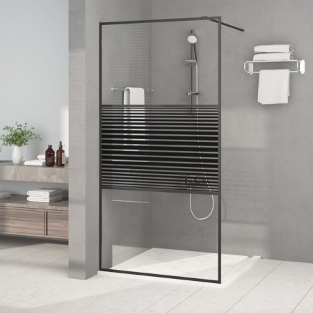 Transparente Duschwand aus schwarzem ESG-Glas, 100 x 195 cm von , Duschwände und Duschwände - Ref: Foro24-152147, Preis: 185,...