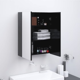 Anthrazitgrauer MDF-Badezimmerspiegelschrank 60x15x75 cm von , Badezimmerwaschtische - Ref: Foro24-331529, Preis: 142,14 €, R...