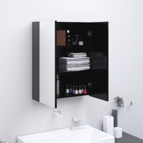 Armario de espejo de baño MDF gris antracita 60x15x75 cm