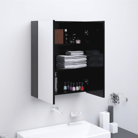 Anthrazitgrauer MDF-Badezimmerspiegelschrank 60x15x75 cm von , Badezimmerwaschtische - Ref: Foro24-331529, Preis: 142,03 €, R...