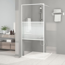 Mampara de ducha vidrio ESG transparente blanco 90x195 cm de , Paredes y mamparas de ducha - Ref: Foro24-152151, Precio: 153,...