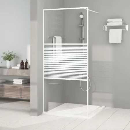 Transparente Duschwand aus weißem ESG-Glas, 90 x 195 cm von , Duschwände und Duschwände - Ref: Foro24-152151, Preis: 150,62 €...
