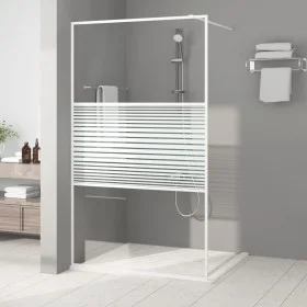 Transparente Duschwand aus weißem ESG-Glas, 115 x 195 cm von , Duschwände und Duschwände - Ref: Foro24-152153, Preis: 170,69 ...