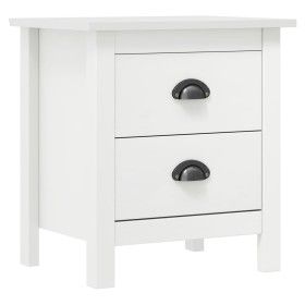 Mesita de noche Hill madera maciza de pino blanco 46x35x49,5 cm de vidaXL, Mesitas de noche - Ref: Foro24-288904, Precio: 51,...