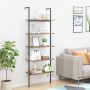 Inclined shelving 5 shelves dark brown black 64x35x185 cm by , Bookcases and shelves - Ref: Foro24-336386, Price: 123,41 €, D...