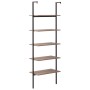 Schrägregal 5 Böden dunkelbraun schwarz 64x35x185 cm von , Bücherregale und Regale - Ref: Foro24-336386, Preis: 123,54 €, Rab...