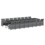Set comedor de jardín 17 pzas y cojines ratán sintético gris