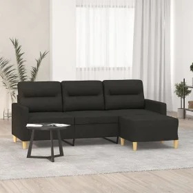 3-seater sofa with black fabric stool 180 cm by , Sofas - Ref: Foro24-3201077, Price: 304,42 €, Discount: %