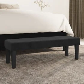 Black velvet bench 100x30x30 cm by , Banks - Ref: Foro24-346668, Price: 56,87 €, Discount: %