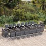 Set de comedor jardín 21 pzas con cojines ratán sintético gris