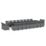 Set de comedor jardín 21 pzas con cojines ratán sintético gris