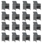 Set de comedor jardín 21 pzas con cojines ratán sintético gris