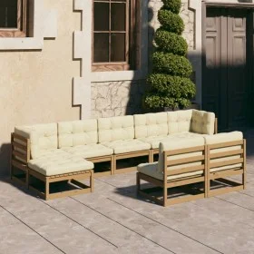 Gartenmöbel-Set 9-tlg. Kissen aus honigbraunem Kiefernholz von , Gartensets - Ref: Foro24-3077137, Preis: 868,65 €, Rabatt: %