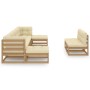 Set de muebles de jardín 9 pzs cojines madera pino marrón miel de , Conjuntos de jardín - Ref: Foro24-3077137, Precio: 880,44...