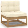 Set de muebles de jardín 9 pzs cojines madera pino marrón miel de , Conjuntos de jardín - Ref: Foro24-3077137, Precio: 880,44...