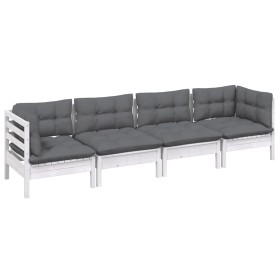 4-teiliges Gartenmöbel-Set mit Kissen aus massivem Kiefernholz von , Gartensets - Ref: Foro24-3096149, Preis: 345,49 €, Rabat...