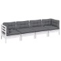 4-piece garden furniture set with solid pine wood cushions by , Garden sets - Ref: Foro24-3096149, Price: 345,49 €, Discount: %