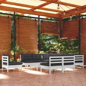 Gartenmöbel 11-teilig mit Kissen aus weißem Kiefernholz von , Gartensets - Ref: Foro24-3096762, Preis: 913,79 €, Rabatt: %