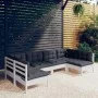 Garden furniture 6 pieces and white cushions solid pine wood by , Garden sets - Ref: Foro24-3097152, Price: 491,18 €, Discoun...