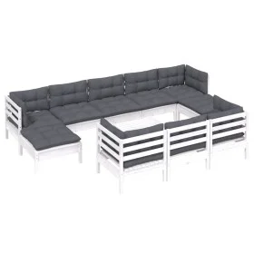 Gartenmöbel 11 Stück weiße Kissen aus massivem Kiefernholz von , Gartensets - Ref: Foro24-3097146, Preis: 929,33 €, Rabatt: %