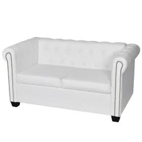 Chesterfield 2-Sitzer-Sofa aus weißem Kunstleder von vidaXL, Sofas - Ref: Foro24-242371, Preis: 365,52 €, Rabatt: %