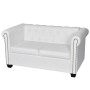 Chesterfield 2-Sitzer-Sofa aus weißem Kunstleder von vidaXL, Sofas - Ref: Foro24-242371, Preis: 373,38 €, Rabatt: %