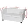 Chesterfield 2-Sitzer-Sofa aus weißem Kunstleder von vidaXL, Sofas - Ref: Foro24-242371, Preis: 365,52 €, Rabatt: %