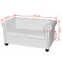 Chesterfield 2-Sitzer-Sofa aus weißem Kunstleder von vidaXL, Sofas - Ref: Foro24-242371, Preis: 373,38 €, Rabatt: %