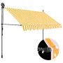 Toldo manual retráctil con LED blanco y naranja 300 cm