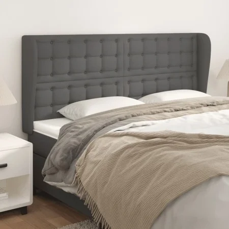 Headboard with ears gray synthetic leather 163x23x118/128cm by , Headboards and footboards - Ref: Foro24-3118056, Price: 126,...