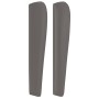Cabecero con orejas cuero sintético gris 163x23x118/128cm