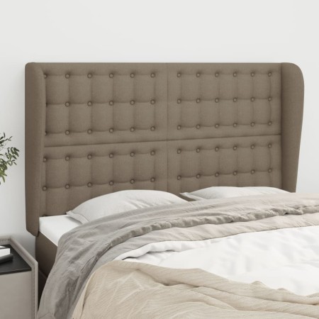 Kopfteil mit Ohren aus taupegrauem Stoff, 147 x 23 x 118/128 cm von , Kopf- und Fußteile - Ref: Foro24-3118392, Preis: 124,13...