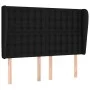 Cabecero con orejas de tela negro 147x23x118/128 cm de , Cabeceros y pies de cama - Ref: Foro24-3118390, Precio: 125,14 €, De...