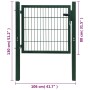 Cancela de valla 2D individual verde 106x130 cm de vidaXL, Puertas de jardín - Ref: Foro24-141747, Precio: 160,97 €