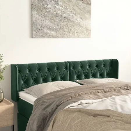 Cabecero de terciopelo verde oscuro 147x16x78/88 cm de , Cabeceros y pies de cama - Ref: Foro24-3119155, Precio: 84,85 €, Des...