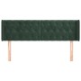 Cabecero de terciopelo verde oscuro 147x16x78/88 cm de , Cabeceros y pies de cama - Ref: Foro24-3119155, Precio: 85,99 €, Des...
