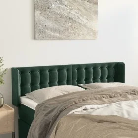 Cabecero de terciopelo verde oscuro 147x16x78/88 cm de , Cabeceros y pies de cama - Ref: Foro24-3119253, Precio: 78,00 €, Des...
