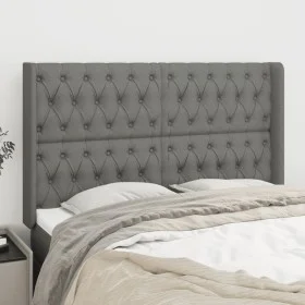 Kopfteil mit dunkelgrauen Stoffohren 147x16x118/128 cm von , Kopf- und Fußteile - Ref: Foro24-3120013, Preis: 129,55 €, Rabat...