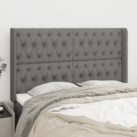 Headboard with dark gray fabric ears 147x16x118/128 cm by , Headboards and footboards - Ref: Foro24-3120013, Price: 129,55 €,...
