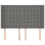 Headboard with dark gray fabric ears 147x16x118/128 cm by , Headboards and footboards - Ref: Foro24-3120013, Price: 129,55 €,...