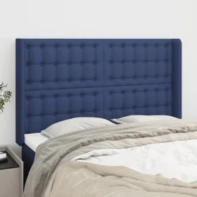 Headboard with blue fabric ears 147x16x118/128 cm by , Headboards and footboards - Ref: Foro24-3120018, Price: 109,83 €, Disc...