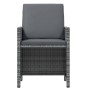 Set de comedor jardín 21 pzas con cojines ratán sintético gris
